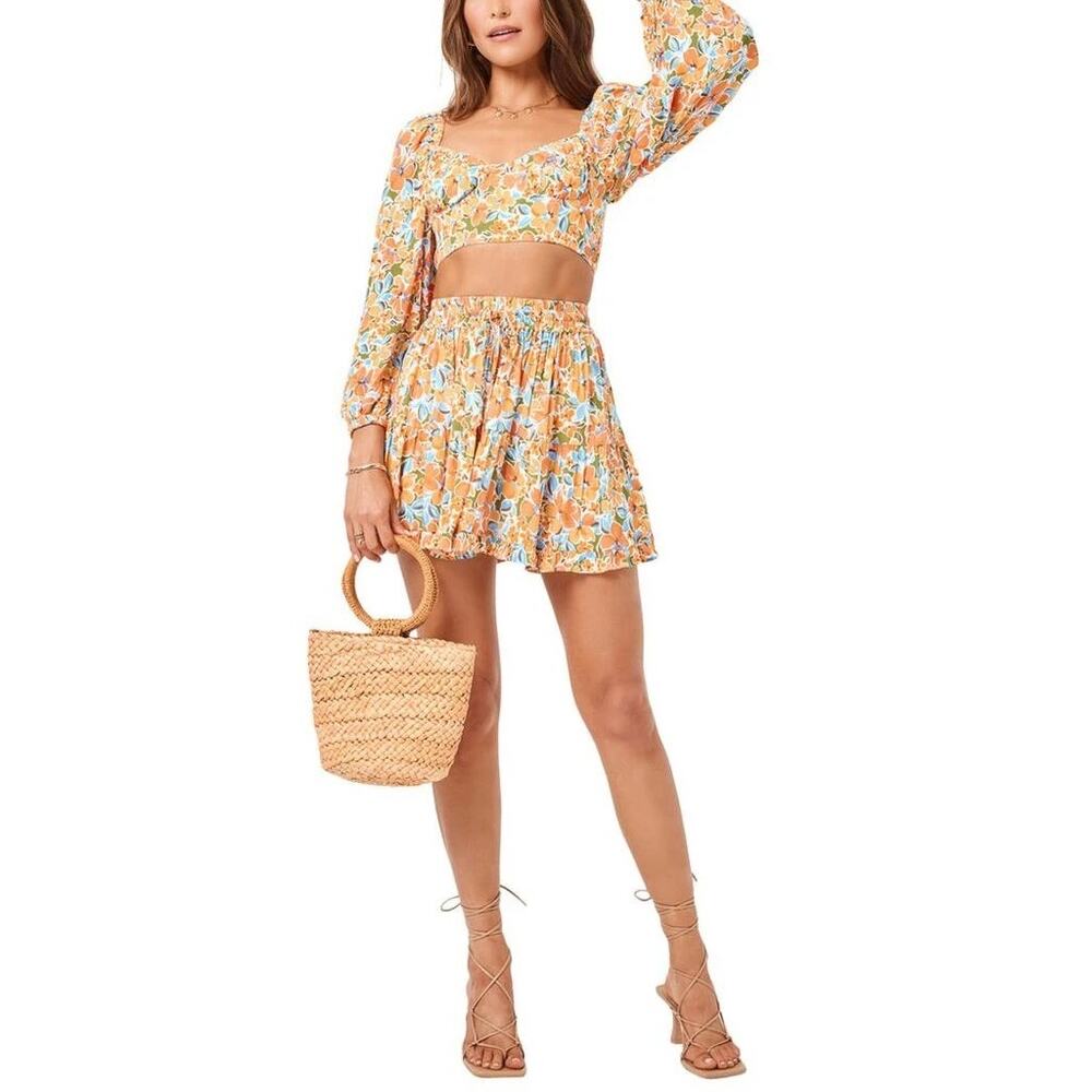 NWT! L*Space Clementine Bloomcore Flowy Boho Mini Skirt - Size Medium - Picture 2 of 6